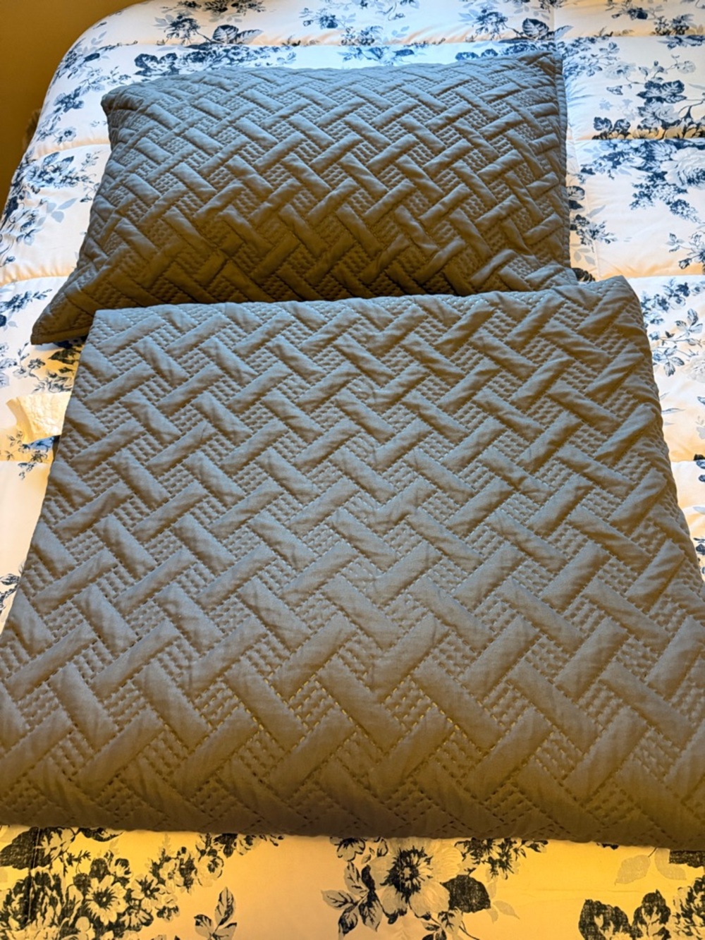 Twin-  Quilt and Pillow Sham - Gray